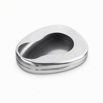 Medical Bedside Bedpan Reusable Stainless Steel Metal Vessel Smoothly black