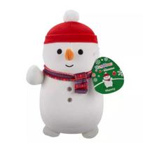 Squishmallows: Manny, sniego senis su raudona kepure ir šaliku pliušinis žaislas, 25 cm
