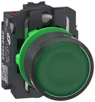 Schneider Electric Harmony mygtuko lempos įdėklas, pilnas, iš plastiko su LED ir plokščiu mygtuko paviršiumi su spyruokliniu grąžinimu, žalias, 24VAC/DC f
