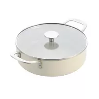 KitchenAid - Spalvota aliuminio keptuvė su 2 šoninėmis rankenomis - migdolų kremo spalvos - 24 cm