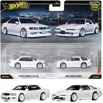 Hot Wheels Aukščiausios kokybės 2 transporto priemonių rinkinys Toyota Chaser JZX 100 ir 1989 Toyota Supra