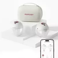 MOMCOZY M5 išmanusis nešiojamas pieno siurblys su programėlės valdymu, raudonas – dvigubas rinkinys