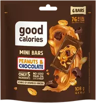 Mini riešutų batonėliai su žemės riešutais ir šokoladu GOOD CALORIES, 108 g