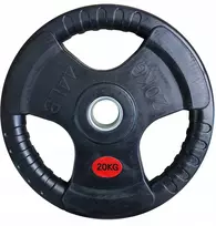 Kubisport Olimpinis guminis svorio diskas su rankenomis 50mm 20kg