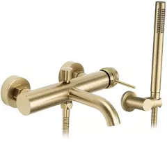 Vonios maišytuvas REA Lungo Grip su dušo komplektu, Brushed Gold