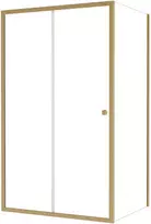 Stačiakampė dušo kabina Besco Duo Slide, Brushed Gold, 120 x 90 x 195 cm