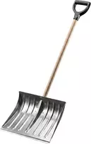 Aqbau aliumininis sniego kastuvas 50 cm su mediniu kotu ir D formos rankena LSA10