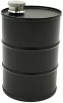 Juoda statinės formos metalinė gertuvė, 600 ml