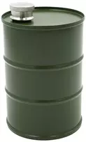 Žalia statinės formos metalinė gertuvė, 600 ml