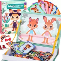 Dėlionė Jokomisiada Magnetinė dėlionių knyga DRESS UP THE RABBIT and THE CAT 59 vnt. ZA6479
