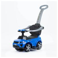 Paspiriama mašinėlė su rankena - 614R - guminiai ratai - MĖLYNA