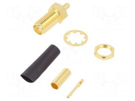 Connector: SMA | socket | female | coaxial | straight | 50Ω | PTFE | brass
