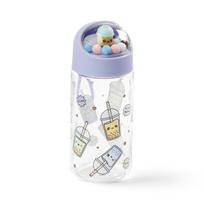 Foodiemals „Bubble Tea“ 350 ml nedūžtantis vaikiškas buteliukas su pakabukais