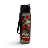 600 ml nedūžtantis gertuvės butelis su atverčiamu dangteliu, Skulls & Roses