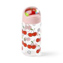 Foodiemals Cherry 350 ml nedūžtantis vaikų buteliukas su pakabukais