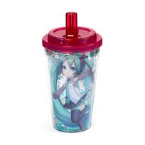 Nesudaužomas Hatsune Miku puodelis su dangteliu ir šiaudeliu, 500 ml