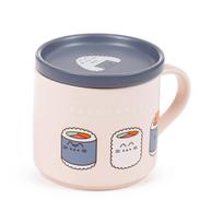 Pusheen the Cat Bento Club „Sushi Lover“ porcelianinis puodelio ir padėkliuko dangtelio rinkinys
