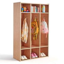 Vaikiška paltų spintelė VEVOR IVY-VVR-016, 3 skyriai, 6 kabliukai, 6 daiktadėžės, 69,8 × 116 × 31,5 cm