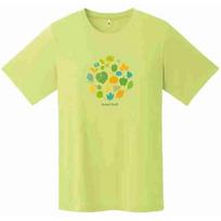 Mont-Bell Marškinėliai WICKRON T-Shirt MOUNTAIN Leaves W 4548801983727, 113g, L, geltona, moterų, Wickron 100% poliesteris