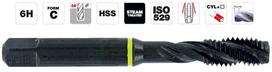 HSS ISO Machine Tap M12, spiral flute 35°. Back chamfer. Steam treated