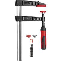Bessey spaustukas TG30B8-2K, 300mm, 80mm, 6000N, 25x6mm, 2 komponentų rankena, keičiamos slėgio plokštės, neslydimo sistema