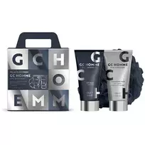 „Grace Cole Homme Relax & Refresh“ dovanų rinkinys (juodieji pipirai ir mandarinas) – kūno priežiūros dovanų rinkinys su kempinėmis (3 vnt.)