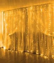 LED šviesos užuolaida 3 × 3 m, 300 lempučių, šilta balta, kalėdinė langų girlianda