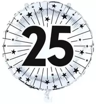 Globos Europe Bv Sidabrinis folijos balionas „25 metai“, 46 cm