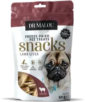 Skirta šunims - DR Malou, šunų skanėstai 100% liofilizuotos ėriuko kepenys 50 g