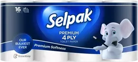 Tualetinis popierius SELPAK, 4 sluoksnių, 16,8 m, 120 lapų, 16 ritinių