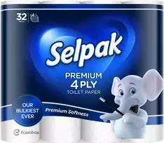 Tualetinis popierius SELPAK, 4 sluoksnių, 16,8 m, 120 lapelių, 32 ritinėliai