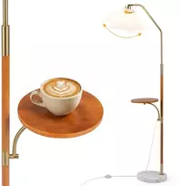 Toršeras su lentynėle, reguliuojama galvute, aukso spalvos, 159,5 cm