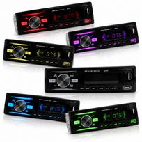 Automobilio radijas su „Bluetooth“, USB, MP3, AUX, SD, mikrofonu, nuotolinio valdymo pultu, 6 spalvos