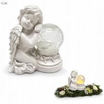 Kapų dekoracija su LED angelu ir saulės energija, 17 cm, Tombstone
