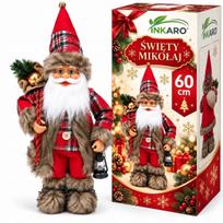 Kalėdinė dekoracija Santa Claus su žibintu, 60 cm