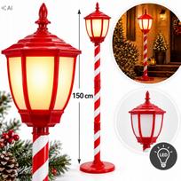 Kalėdinis LED žibintas 150 cm, raudonas, šilta balta, su USB, Kalėdų Senelis