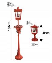 Kalėdinės LED žibintų rinkinys, 180 cm ir 30 cm, raudoni, su krentančiu sniegu