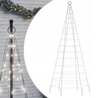 LED kalėdinė eglutė ant stiebo, 200 LED, šaltai balta, 180 cm