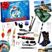 Žvejo advento kalendorius ANGLER'S 2026, 24 žvejybos aksesuarai, dovanų rinkinys