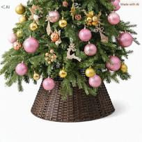 Apvalus pintas kalėdinės eglutės gaubtas, 57 cm, rudas