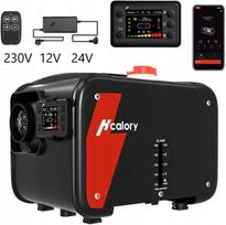 Automobilio šildytuvas HCALORY 8 kW, 230V, 12V/24V, su „Bluetooth“, dyzelinis