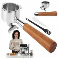 Filtras-puodelio rankenėlė 51 mm, tinkantis DE'LONGHI Dedica, SMEG ECF01, nerūdijančio plieno ir medžio