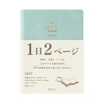 Midori Hibino Planner 2027 A6 Daily 22465006 January Blue-Green (Starts 2027) white