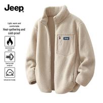 JEEP vyriškas fliso pamušalo švarkas su stovinčia apykakle L beige