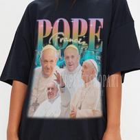 POPE FRANCIS Shirt, Pope Francis the head of the Catholic Church Homage T-shirt, Pope Francis Vintage Merch, Funny Papa Francisco Fan 120 gray