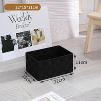 Woven Black Storage Baskets Shelf Tote Boxes Container with Built-in Handles for bedroom living room office kids room dressing room 22*15*11