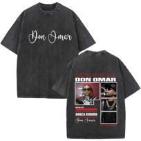 Vintažiniai plauti 2026 T-shirtai Raperis Don Omar Karalių Karalius Grafika Vyriški Moteriški Klasikiniai Oversized Hip Hop Gatvės apranga Marškinėliai M gray