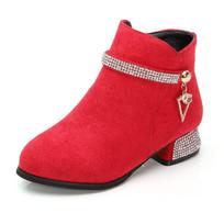 Vaikiški Korėjietiški Ankle Boots Mergaitėms Aukštakulniai Studentų Trumpi Batai Pavasario Rudens Mados Batai Mergaitės Botas 33 red
