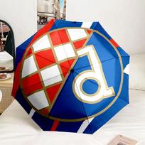 Croatian Football Crest Design Automatic Folding Umbrella - 8-Rib Travel Umbrella with Auto Portable Case, Ideal Gift for Birthdays Three-fold umbrella
