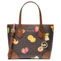 Michael Kors Eva Printed Detail Faux Leather Tote Bag Women tote bags Brown 35S6GV0T0V-BROWN Basic Set (Bag+Dust Bag) black